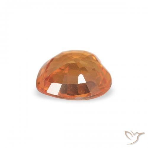 Saphir Orange foncé naturelle Cœur, 0.38 ct, VVS
