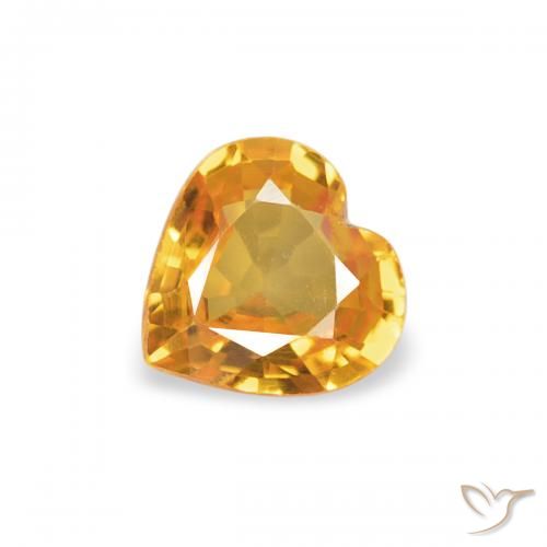 0.33ct Naturel Or orange foncé Saphir, Cœur, VVS
