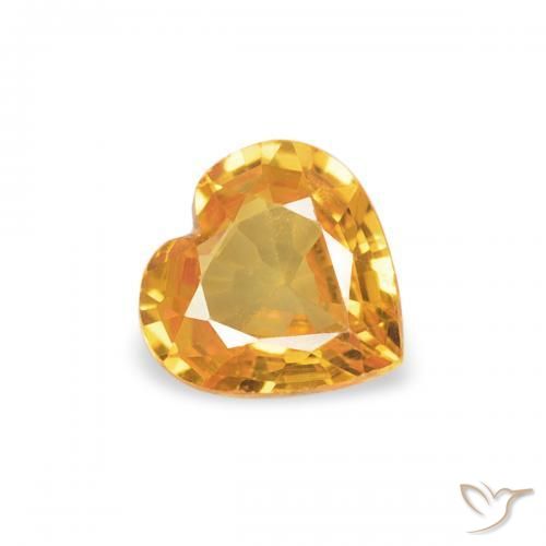 Saphir Or orange foncé naturelle Cœur, 0.33 ct, VVS