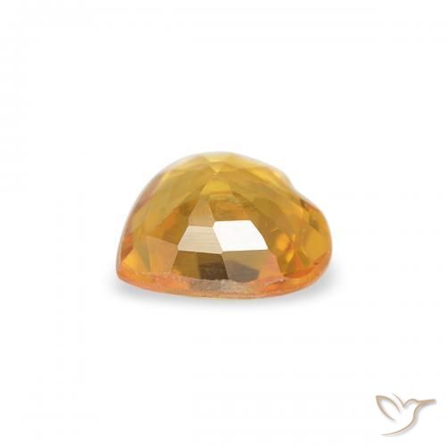 Saphir Or orange foncé naturelle Cœur, 0.33 ct, VVS