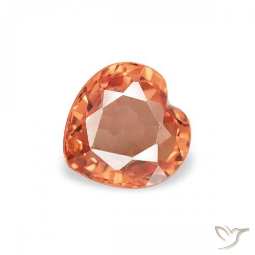 0.40ct Naturel Orange moyen Saphir, Cœur, VVS