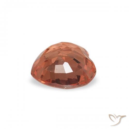 Saphir Orange moyen naturelle Cœur, 0.40 ct, VVS