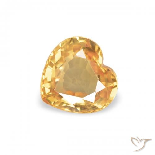 0.42ct Naturel Orange-or léger Saphir, Cœur, VVS