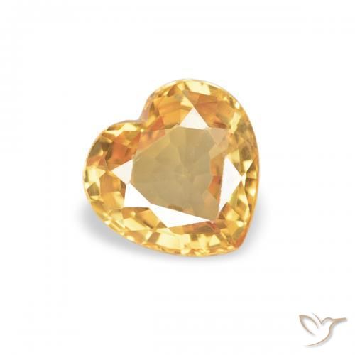 Saphir Orange-or léger naturelle Cœur, 0.42 ct, VVS