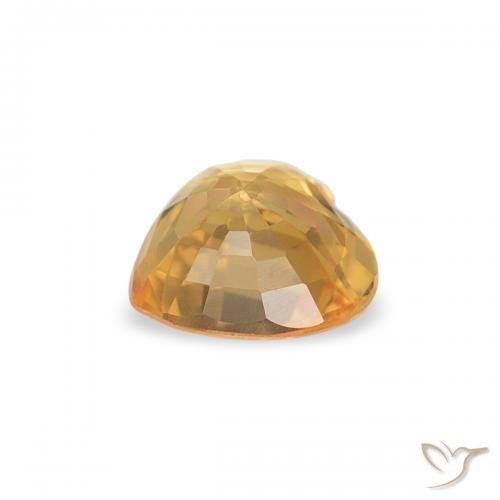 Saphir Orange-or léger naturelle Cœur, 0.42 ct, VVS