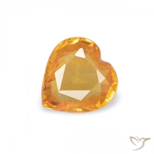 0.37ct Naturel Or Saphir, Cœur, VVS