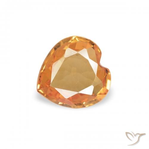 0.32ct Naturel Orange vif Saphir, Cœur, VVS