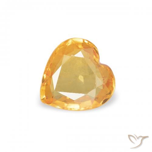 0.35ct Naturel Orange vif Saphir, Cœur, VVS