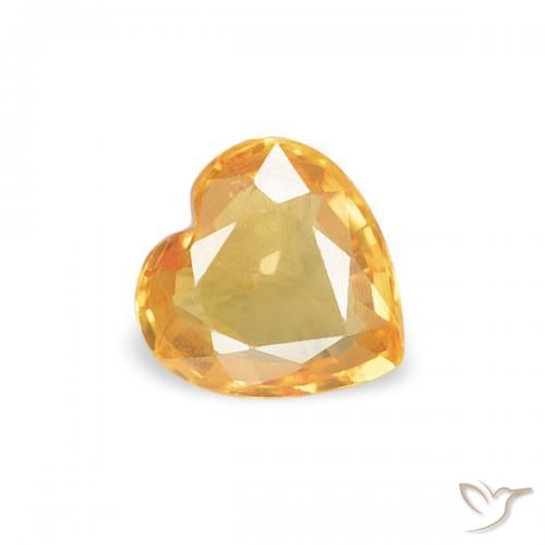 Saphir Orange vif naturelle Cœur, 0.35 ct, VVS