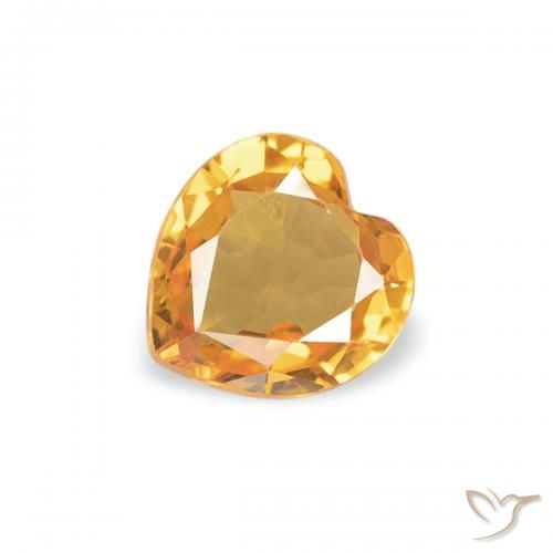 0.37ct Naturel Doré-orange foncé Saphir, Cœur, VVS