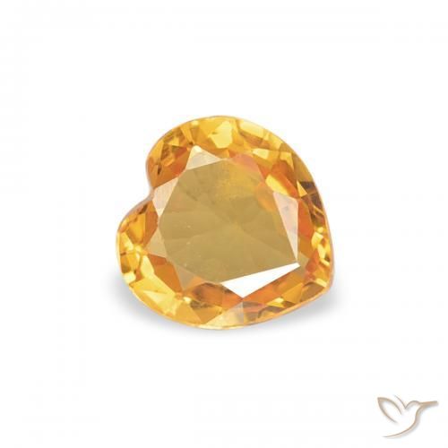 Saphir Doré-orange foncé naturelle Cœur, 0.37 ct, VVS