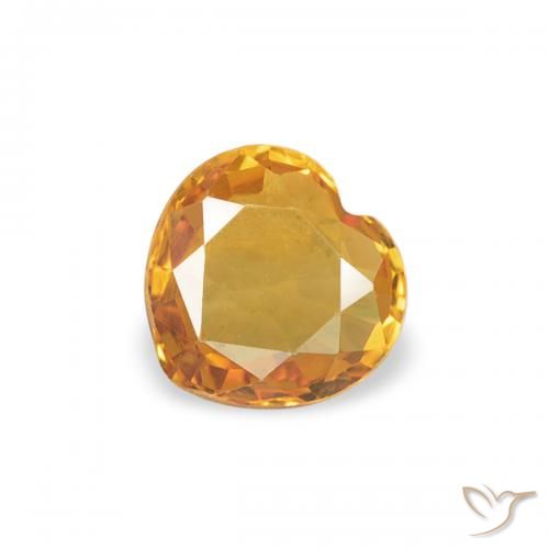 0.34ct Naturel Or orange foncé Saphir, Cœur, VVS
