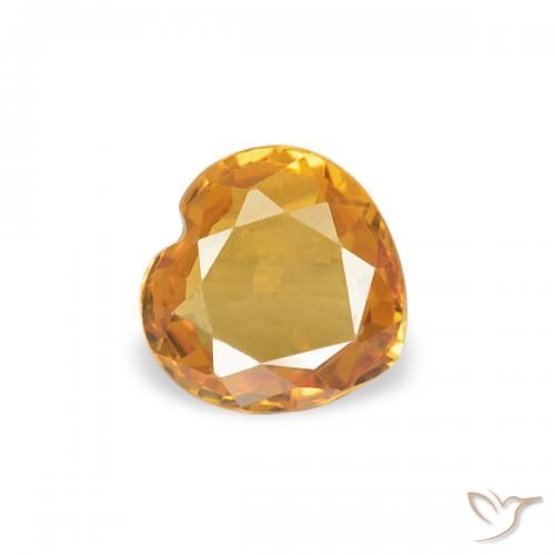 Saphir Or orange foncé naturelle Cœur, 0.34 ct, VVS