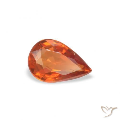 Saphir Orange feu naturelle En forme de poire, 0.49 ct, VVS-VS