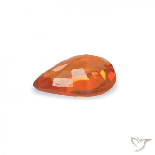 Saphir Orange feu naturelle En forme de poire, 0.49 ct, VVS-VS
