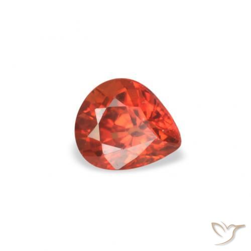 Saphir Rouge cramoisi vif naturelle En forme de poire, 0.45 ct, VVS-VS