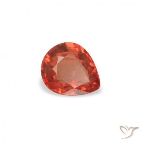 Saphir Rouge moyen naturelle En forme de poire, 0.43 ct, VVS-VS