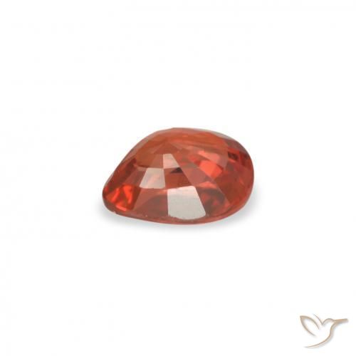 Saphir Rouge moyen naturelle En forme de poire, 0.43 ct, VVS-VS