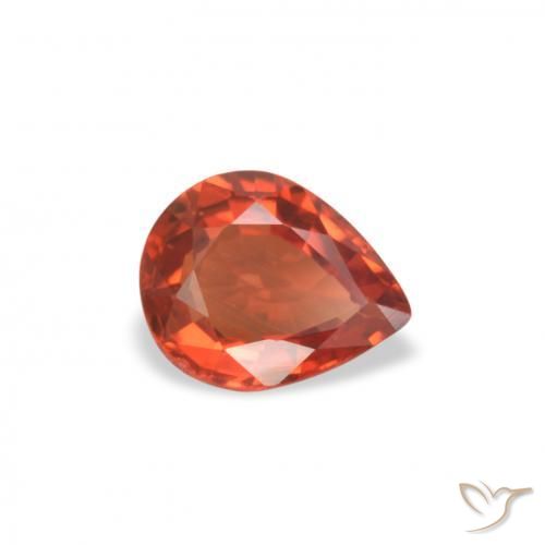 Saphir Rouge moyen naturelle En forme de poire, 0.51 ct, VVS-VS