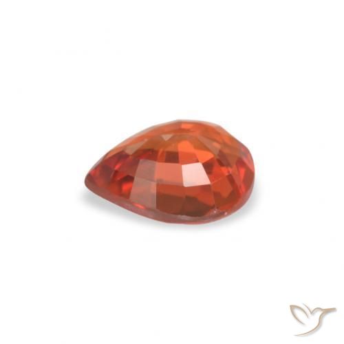 Saphir Rouge moyen naturelle En forme de poire, 0.51 ct, VVS-VS