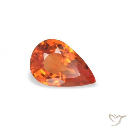 Saphir Rouge intense naturelle En forme de poire, 0.46 ct, VVS-VS