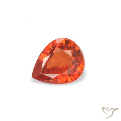 0.52ct Naturel Orange rougeâtre Saphir, En forme de poire, VVS-VS