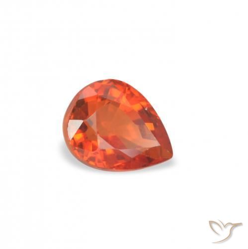 Saphir Orange rougeâtre naturelle En forme de poire, 0.52 ct, VVS-VS