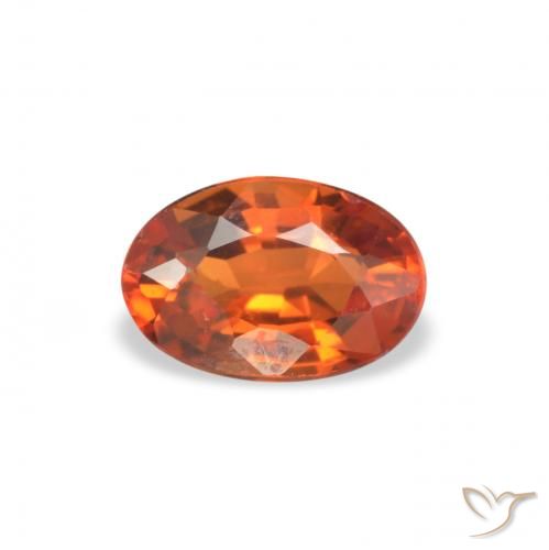 0.65ct Naturel Orange feu Saphir, ovale, VVS-VS, Photo A