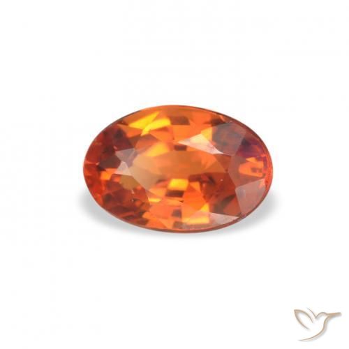 Saphir Orange feu naturelle ovale, 0.65 ct, VVS-VS