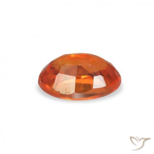 Saphir Orange feu naturelle ovale, 0.65 ct, VVS-VS