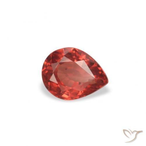 Saphir Rouge cramoisi vif naturelle En forme de poire, 0.45 ct, VVS-VS