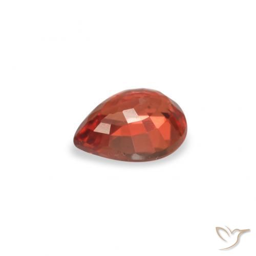 Saphir Rouge cramoisi vif naturelle En forme de poire, 0.45 ct, VVS-VS