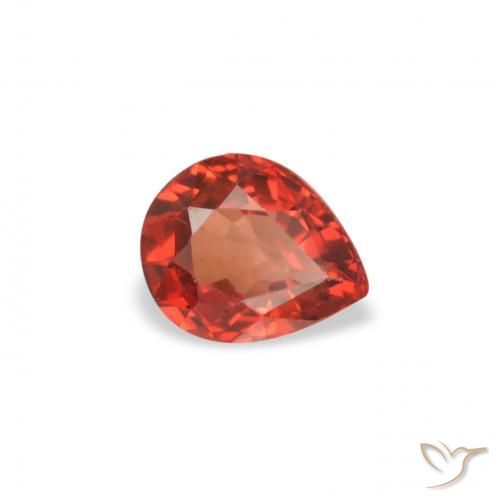 Saphir Rouge vif naturelle En forme de poire, 0.42 ct, VVS-VS