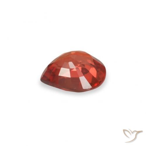 Saphir Rouge vif naturelle En forme de poire, 0.42 ct, VVS-VS