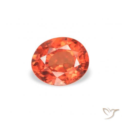 0.38ct Naturel Orange rougeâtre Saphir, ovale, VVS