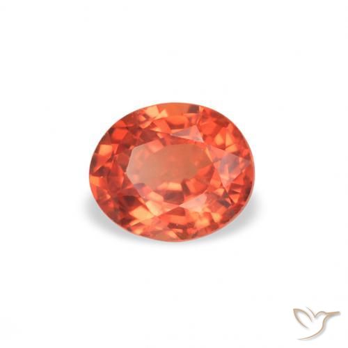 Saphir Orange rougeâtre naturelle ovale, 0.38 ct, VVS