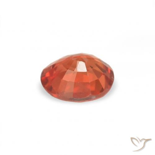 Saphir Orange rougeâtre naturelle ovale, 0.38 ct, VVS