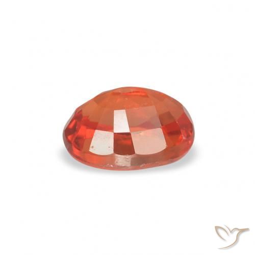 Saphir Orange rougeâtre naturelle ovale, 0.52 ct, VVS