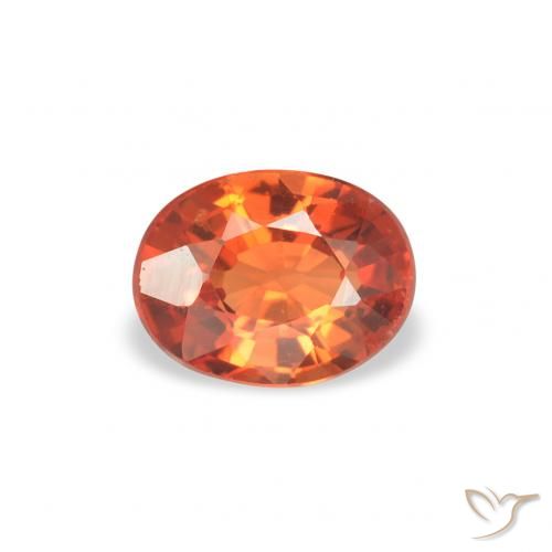 0.41ct Naturel Ambre orange Saphir, ovale, VS