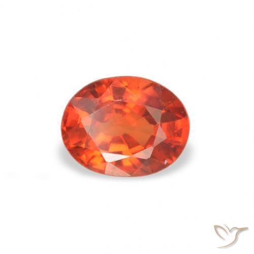 Saphir Orange feu naturelle ovale, 0.39 ct, VS