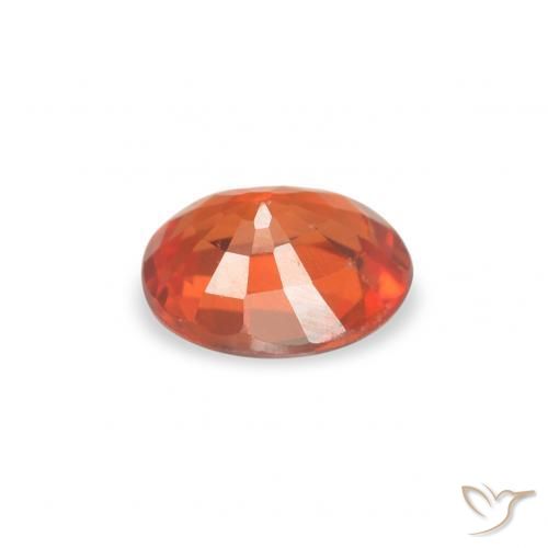 Saphir Orange feu naturelle ovale, 0.39 ct, VS
