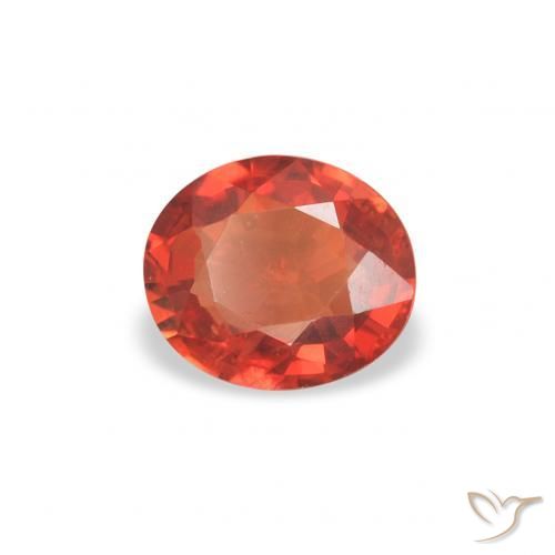 Saphir Orange chaud naturelle ovale, 0.36 ct, VS