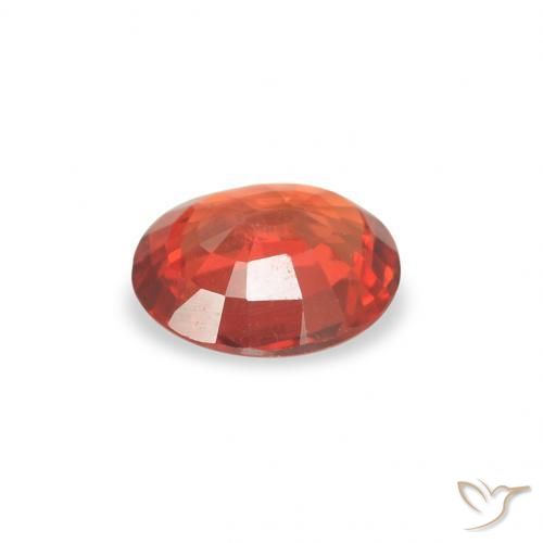 Saphir Orange chaud naturelle ovale, 0.36 ct, VS