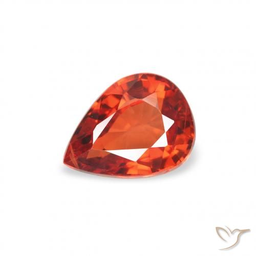 0.51ct Naturel Orange foncé Saphir, En forme de poire, VS, Photo A