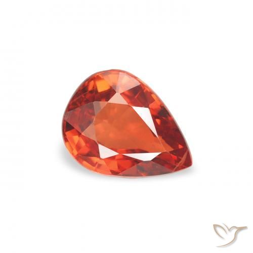 Saphir Orange foncé naturelle En forme de poire, 0.51 ct, VS