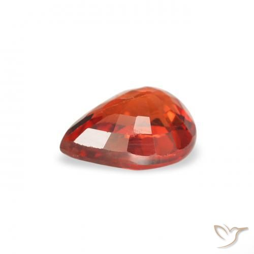 Saphir Orange foncé naturelle En forme de poire, 0.51 ct, VS
