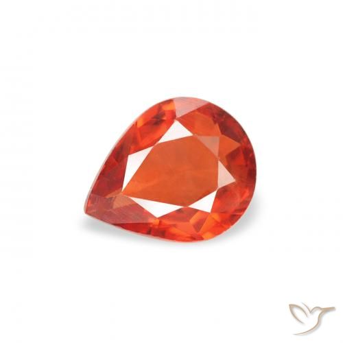 0.45ct Naturel Orange feu Saphir, En forme de poire, VS