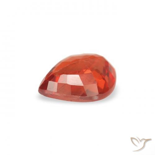 Saphir Orange feu naturelle En forme de poire, 0.45 ct, VS