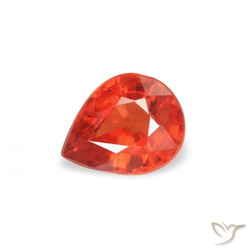 Saphir Rouge intense naturelle En forme de poire, 0.42 ct, VS