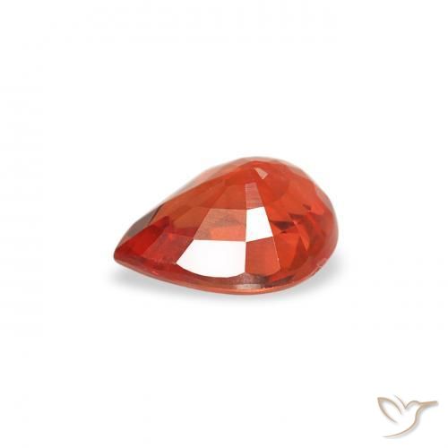 Saphir Rouge intense naturelle En forme de poire, 0.42 ct, VS